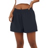 image:imagePrinStory Athletic Shorts for Women High Waisted Running Shorts 3 XS2XL  Workout Gym  Hiking 2 in 1 Zipper Pockets Quick Dry Lightweight BlackNavy Blue