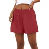 image:imagePrinStory Athletic Shorts for Women High Waisted Running Shorts 3 XS2XL  Workout Gym  Hiking 2 in 1 Zipper Pockets Quick Dry Lightweight BlackRed