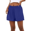 image:imagePrinStory Athletic Shorts for Women High Waisted Running Shorts 3 XS2XL  Workout Gym  Hiking 2 in 1 Zipper Pockets Quick Dry Lightweight BlackRoyal Blue