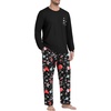 image:imagePrinStory Mens Pajama Sets Loungewear Sleepwear Pjs Lightweight Long Sleeve Shirts and Bottoms Soft Comfy Sleep Sets S4XLBlack Christmas Gift