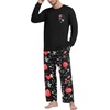 image:imagePrinStory Mens Pajama Sets Loungewear Sleepwear Pjs Lightweight Long Sleeve Shirts and Bottoms Soft Comfy Sleep Sets S4XLBlack Christmas Gift