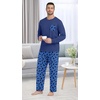 image:imagePrinStory Mens Pajama Sets Loungewear Sleepwear Pjs Lightweight Long Sleeve Shirts and Bottoms Soft Comfy Sleep Sets S4XLBlue Cat