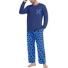 image:imagePrinStory Mens Pajama Sets Loungewear Sleepwear Pjs Lightweight Long Sleeve Shirts and Bottoms Soft Comfy Sleep Sets S4XLBlue Cat
