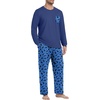image:imagePrinStory Mens Pajama Sets Loungewear Sleepwear Pjs Lightweight Long Sleeve Shirts and Bottoms Soft Comfy Sleep Sets S4XLBlue Cat