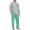 image:imagePrinStory Mens Pajama Sets Loungewear Sleepwear Pjs Lightweight Long Sleeve Shirts and Bottoms Soft Comfy Sleep Sets S4XLBlue Green Banana