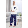 image:imagePrinStory Mens Pajama Sets Loungewear Sleepwear Pjs Lightweight Long Sleeve Shirts and Bottoms Soft Comfy Sleep Sets S4XLBlue Santa