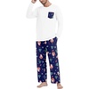 image:imagePrinStory Mens Pajama Sets Loungewear Sleepwear Pjs Lightweight Long Sleeve Shirts and Bottoms Soft Comfy Sleep Sets S4XLBlue Santa