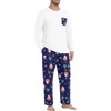 image:imagePrinStory Mens Pajama Sets Loungewear Sleepwear Pjs Lightweight Long Sleeve Shirts and Bottoms Soft Comfy Sleep Sets S4XLBlue Santa
