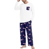 image:imagePrinStory Mens Pajama Sets Loungewear Sleepwear Pjs Lightweight Long Sleeve Shirts and Bottoms Soft Comfy Sleep Sets S4XLBlue White Deer
