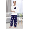 image:imagePrinStory Mens Pajama Sets Loungewear Sleepwear Pjs Lightweight Long Sleeve Shirts and Bottoms Soft Comfy Sleep Sets S4XLBlue White Deer