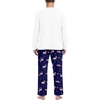 image:imagePrinStory Mens Pajama Sets Loungewear Sleepwear Pjs Lightweight Long Sleeve Shirts and Bottoms Soft Comfy Sleep Sets S4XLBlue White Deer