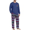 image:imagePrinStory Mens Pajama Sets Loungewear Sleepwear Pjs Lightweight Long Sleeve Shirts and Bottoms Soft Comfy Sleep Sets S4XLNavy Blue Elk