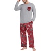 image:imagePrinStory Mens Pajama Sets Loungewear Sleepwear Pjs Lightweight Long Sleeve Shirts and Bottoms Soft Comfy Sleep Sets S4XLRed Black Plaid Bomb