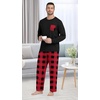 image:imagePrinStory Mens Pajama Sets Loungewear Sleepwear Pjs Lightweight Long Sleeve Shirts and Bottoms Soft Comfy Sleep Sets S4XLRed Plaid