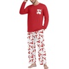 image:imagePrinStory Mens Pajama Sets Loungewear Sleepwear Pjs Lightweight Long Sleeve Shirts and Bottoms Soft Comfy Sleep Sets S4XLWhite Red Elk