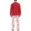 image:imagePrinStory Mens Pajama Sets Loungewear Sleepwear Pjs Lightweight Long Sleeve Shirts and Bottoms Soft Comfy Sleep Sets S4XLWhite Red Elk