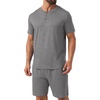 image:imagePrinStory Mens Pajamas Set 2 Piece Summer Pjs Set S3XL  Short Sleeve Pajama Set with Pockets Lightweight Comfy Breathable Sleepwear for Sleep Home Workout Vacation HolidayDark Gray