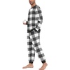 image:imagePrinStory Mens Pajamas Set Fleece Pjs Long Sleeve Soft Sleepwear S2XL  Winter Pjs2 Piece Fluffy LoungewearTop and PantsPlush Warm Sleep SetsPocketsBlack White Plaid