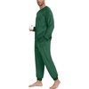 image:imagePrinStory Mens Pajamas Set Fleece Pjs Long Sleeve Soft Sleepwear S2XL  Winter Pjs2 Piece Fluffy LoungewearTop and PantsPlush Warm Sleep SetsPocketsChristmas Green