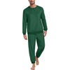 image:imagePrinStory Mens Pajamas Set Fleece Pjs Long Sleeve Soft Sleepwear S2XL  Winter Pjs2 Piece Fluffy LoungewearTop and PantsPlush Warm Sleep SetsPocketsChristmas Green