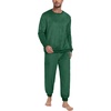 image:imagePrinStory Mens Pajamas Set Fleece Pjs Long Sleeve Soft Sleepwear S2XL  Winter Pjs2 Piece Fluffy LoungewearTop and PantsPlush Warm Sleep SetsPocketsChristmas Green