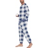 image:imagePrinStory Mens Pajamas Set Fleece Pjs Long Sleeve Soft Sleepwear S2XL  Winter Pjs2 Piece Fluffy LoungewearTop and PantsPlush Warm Sleep SetsPocketsDark Blue Plaid