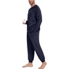 image:imagePrinStory Mens Pajamas Set Fleece Pjs Long Sleeve Soft Sleepwear S2XL  Winter Pjs2 Piece Fluffy LoungewearTop and PantsPlush Warm Sleep SetsPocketsNavy Blue