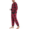 image:imagePrinStory Mens Pajamas Set Fleece Pjs Long Sleeve Soft Sleepwear S2XL  Winter Pjs2 Piece Fluffy LoungewearTop and PantsPlush Warm Sleep SetsPocketsRed Black Plaid