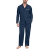 image:imagePrinStory Mens Pajamas Set Long Sleeve Button Down Sleepwear Pjs S2XL  Soft2 Pieces LoungewearLightweightSleep SetNotched CollarTop and PantsPockets0navy Blue