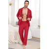image:imagePrinStory Mens Pajamas Set Long Sleeve Button Down Sleepwear Pjs S2XL  Soft2 Pieces LoungewearLightweightSleep SetNotched CollarTop and PantsPockets1christmas Red