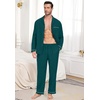 image:imagePrinStory Mens Pajamas Set Long Sleeve Button Down Sleepwear Pjs S2XL  Soft2 Pieces LoungewearLightweightSleep SetNotched CollarTop and PantsPockets1christmas Green