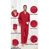 image:imagePrinStory Mens Pajamas Set Long Sleeve Button Down Sleepwear Pjs S2XL  Soft2 Pieces LoungewearLightweightSleep SetNotched CollarTop and PantsPockets1christmas Red