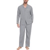 image:imagePrinStory Mens Pajamas Set Long Sleeve Button Down Sleepwear Pjs S2XL  Soft2 Pieces LoungewearLightweightSleep SetNotched CollarTop and PantsPockets1steel Gray