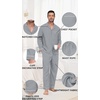 image:imagePrinStory Mens Pajamas Set Long Sleeve Button Down Sleepwear Pjs S2XL  Soft2 Pieces LoungewearLightweightSleep SetNotched CollarTop and PantsPockets1steel Gray