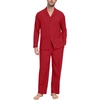 image:imagePrinStory Mens Pajamas Set Long Sleeve Button Down Sleepwear Pjs S2XL  Soft2 Pieces LoungewearLightweightSleep SetNotched CollarTop and PantsPockets2christmas Red