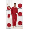 image:imagePrinStory Mens Pajamas Set Long Sleeve Button Down Sleepwear Pjs S2XL  Soft2 Pieces LoungewearLightweightSleep SetNotched CollarTop and PantsPockets2christmas Red