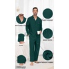 image:imagePrinStory Mens Pajamas Set Long Sleeve Button Down Sleepwear Pjs S2XL  Soft2 Pieces LoungewearLightweightSleep SetNotched CollarTop and PantsPockets2christmas Green