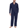 image:imagePrinStory Mens Pajamas Set Long Sleeve Button Down Sleepwear Pjs S2XL  Soft2 Pieces LoungewearLightweightSleep SetNotched CollarTop and PantsPockets2navy Blue