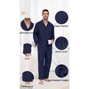 image:imagePrinStory Mens Pajamas Set Long Sleeve Button Down Sleepwear Pjs S2XL  Soft2 Pieces LoungewearLightweightSleep SetNotched CollarTop and PantsPockets2navy Blue