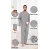 image:imagePrinStory Mens Pajamas Set Long Sleeve Button Down Sleepwear Pjs S2XL  Soft2 Pieces LoungewearLightweightSleep SetNotched CollarTop and PantsPockets2steel Gray