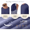 image:imagePrinStory Mens Pajamas Set Short Sleeve Soft Pjs M3XL  Summer Pajama Sets with Pockets Soft Breathable Stretchy Fabric SleepwearDeep Blue Stripe