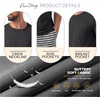 image:imagePrinStory Mens Pajamas Set Short Sleeve Soft Pjs M3XL  Summer Pajama Sets with Pockets Soft Breathable Stretchy Fabric SleepwearDeep Gray Stripe