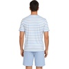 image:imagePrinStory Mens Pajamas Set Short Sleeve Soft Pjs M3XL  Summer Pajama Sets with Pockets Soft Breathable Stretchy Fabric SleepwearLight Blue Stripe