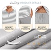 image:imagePrinStory Mens Pajamas Set Short Sleeve Soft Pjs M3XL  Summer Pajama Sets with Pockets Soft Breathable Stretchy Fabric SleepwearLight Gray Stripe