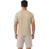 image:imagePrinStory Mens Pajamas Set Short Sleeve Soft Pjs M3XL  Summer Pajama Sets with Pockets Soft Breathable Stretchy Fabric SleepwearLight Khaki Stripe