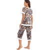 image:imagePrinStory Pajamas for Women Set Capri Pjs Soft Lounge Sets S4XL  Short Sleeve Shirt and Capri Pants with Pockets Breathable and Stretchy Fabric 2 Piece Summer Pajamas Soft SleepwearFppl Orange Paisley