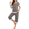 image:imagePrinStory Pajamas for Women Set Capri Pjs Soft Lounge Sets S4XL  Short Sleeve Shirt and Capri Pants with Pockets Breathable and Stretchy Fabric 2 Piece Summer Pajamas Soft SleepwearFpgray Star