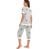 image:imagePrinStory Pajamas for Women Set Capri Pjs Soft Lounge Sets S4XL  Short Sleeve Shirt and Capri Pants with Pockets Breathable and Stretchy Fabric 2 Piece Summer Pajamas Soft SleepwearFpstripe Blue Star
