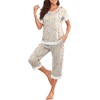 image:imagePrinStory Pajamas for Women Set Capri Pjs Soft Lounge Sets S4XL  Short Sleeve Shirt and Capri Pants with Pockets Breathable and Stretchy Fabric 2 Piece Summer Pajamas Soft SleepwearFptableware