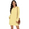 image:imagePrinStory Womens Casual Sweater Dresses Fall Winter Crewneck Loose Fit Pullover Tunic Dress with Side Pockets for Work S4XLA20butter Yellow
